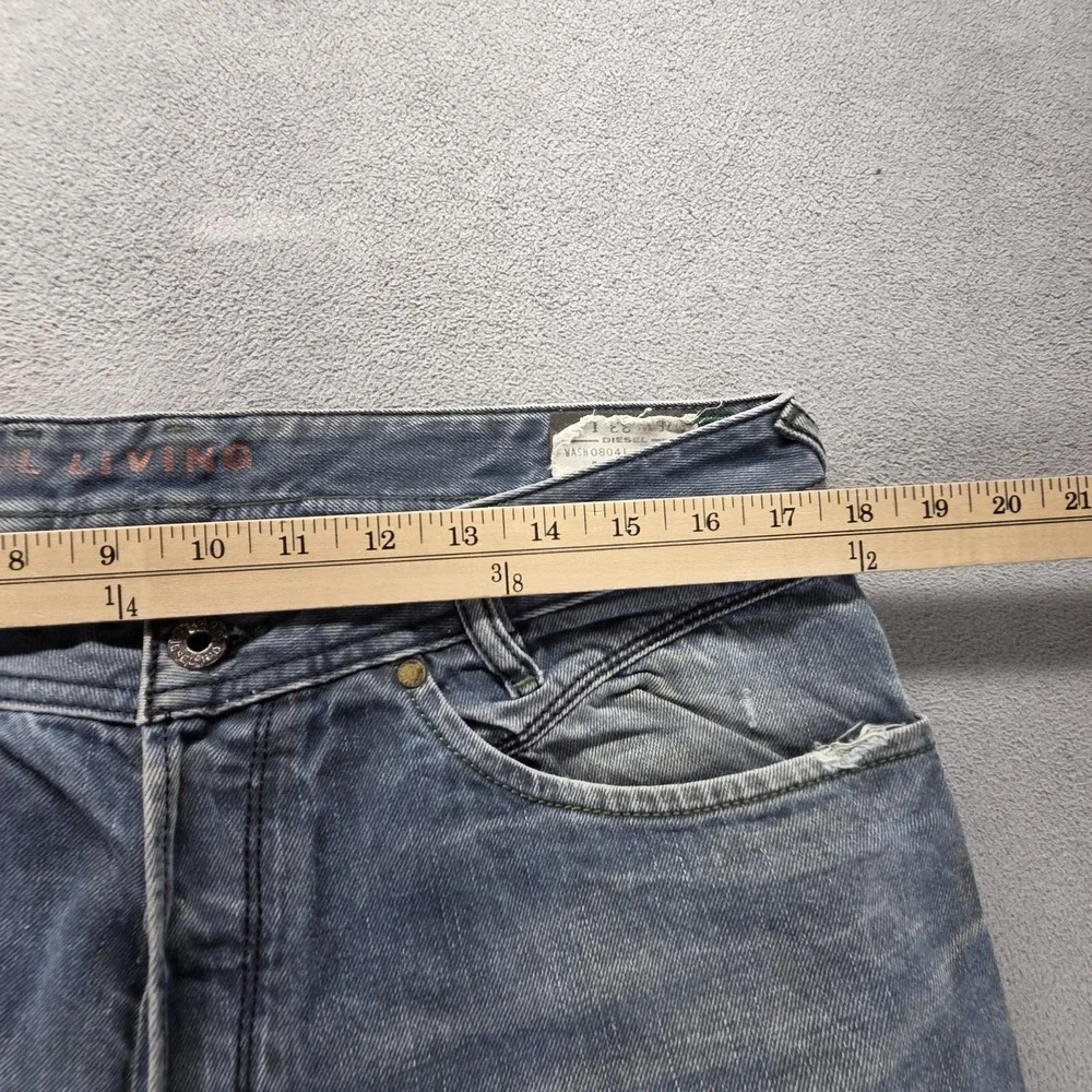 Diesel Jeans Mens 33x32 Blue Iakop Regular Slim Tapered Button Fly Italy 0804J